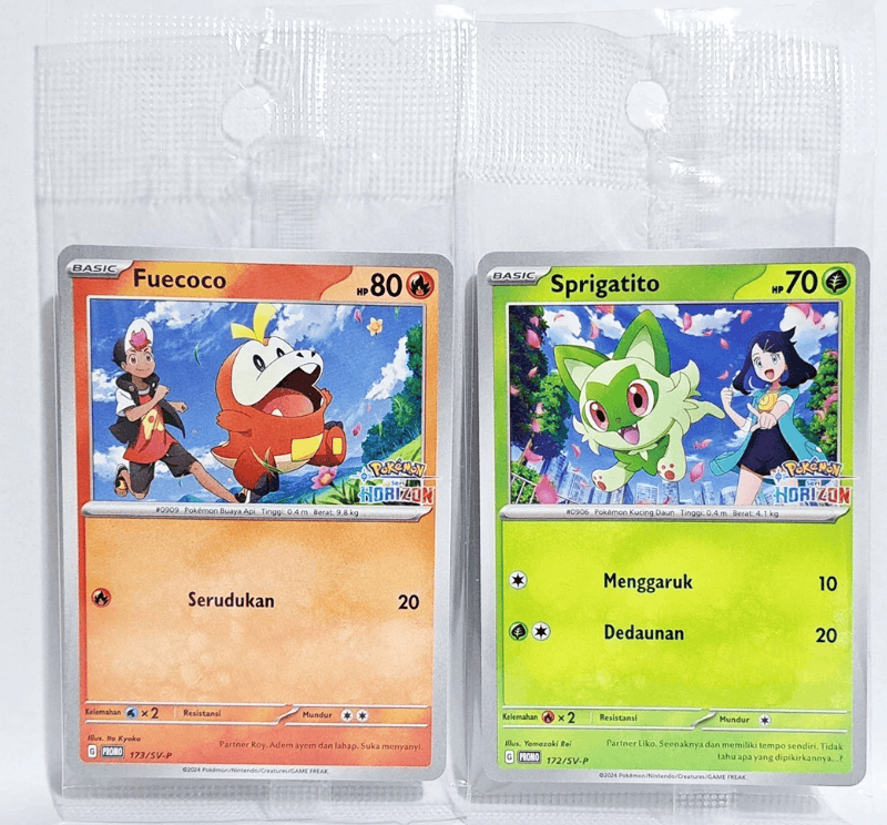(Indonesian) Pokémon TCG: Fuecoco Sprigatito Horizon Promo Card Set CLOUDANIMESTUDIO