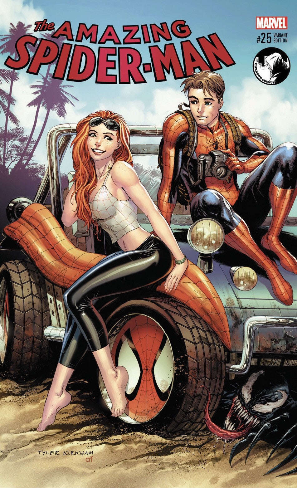 AMAZING SPIDER-MAN #25 UNKNOWN COMIC TYLER KIRKHAM EXCLUSIVE CLOUDANIMESTUDIO