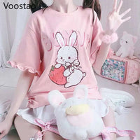 Pink Strawberry Bunny T-Shirt CLOUDANIMESTUDIO