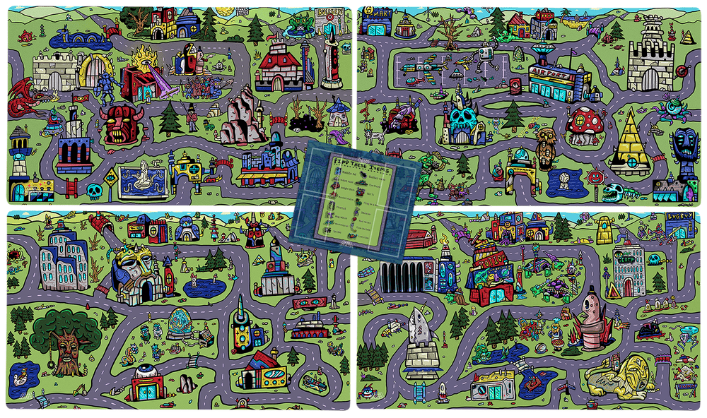 My Town Bundle Set | 4 Playmats and Commander Zone CLOUDANIMESTUDIO
