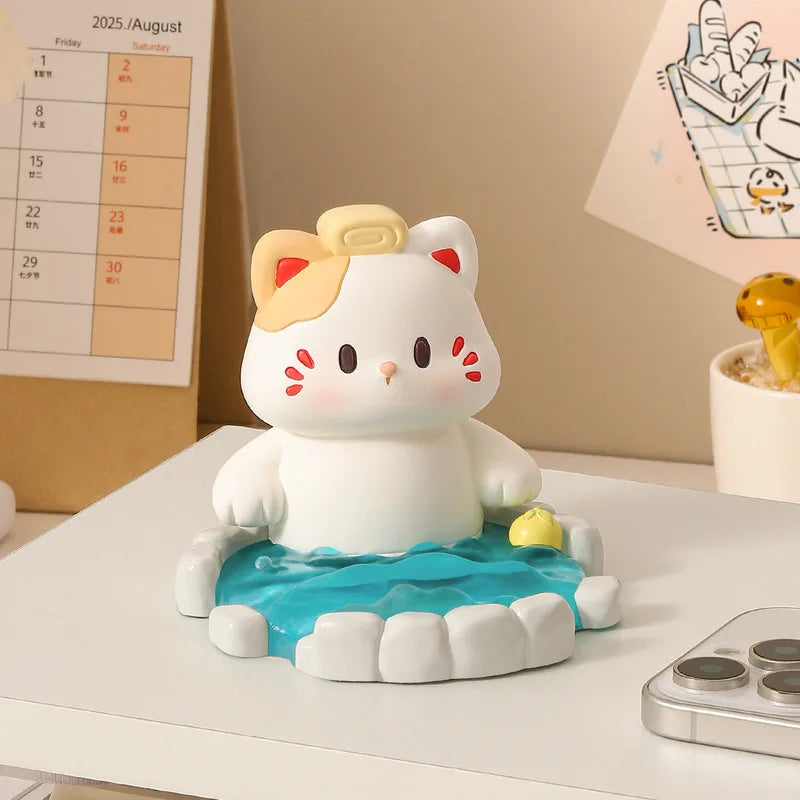 Onsen Cat Kawaii Phone Stand