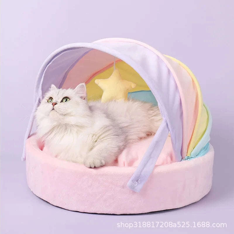 Pastel Rainbow Cat Bed CLOUDANIMESTUDIO
