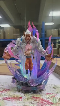 Goku and Great Ape Ultra Instinct LED Anime Figure, Dragon Ball Super Action Figurines PVC Statue 32 CM