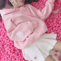 Heart Sleeve Hoodie Pullover CLOUDANIMESTUDIO