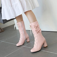 Sweet Lolita Lace-Up Boots with Bows