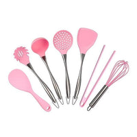 Pink Silicone Cooking Utensils Set