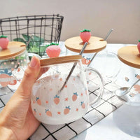 Strawberry Glass Cup CLOUDANIMESTUDIO