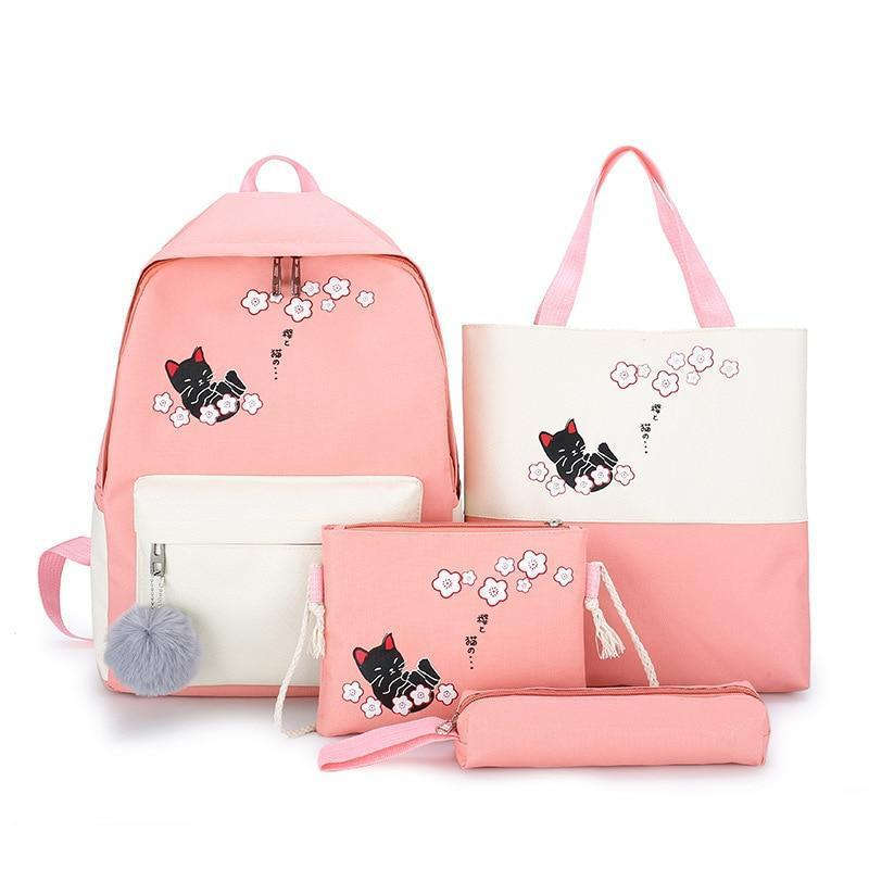 Sakura Neko Cat Backpack Set CLOUDANIMESTUDIO