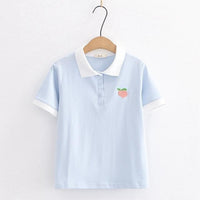 Peach Embroidery Shirt