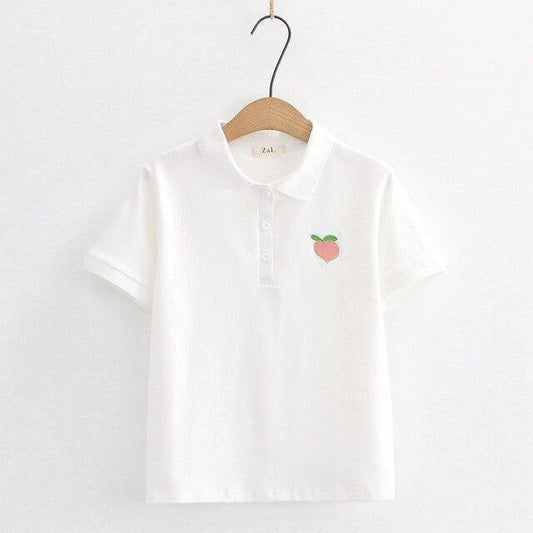Peach Embroidery Shirt