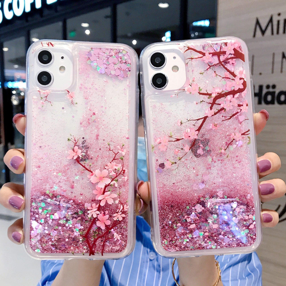 Cherry Blossom Glitter iPhone Case
