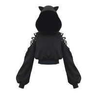 Dark Kawaii Black Cat Hoodie