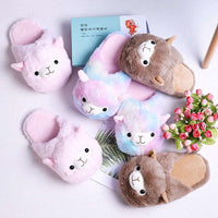 Kawaii Alpaca Plush Slippers CLOUDANIMESTUDIO