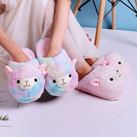 Kawaii Alpaca Plush Slippers CLOUDANIMESTUDIO