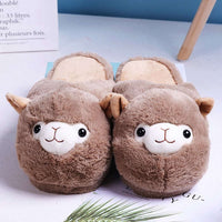 Kawaii Alpaca Plush Slippers CLOUDANIMESTUDIO