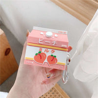 Peach Milk Carton Airpods Case CLOUDANIMESTUDIO
