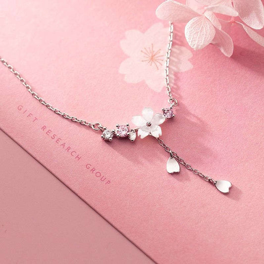 Sakura Drop Charm Pendant Necklace CLOUDANIMESTUDIO
