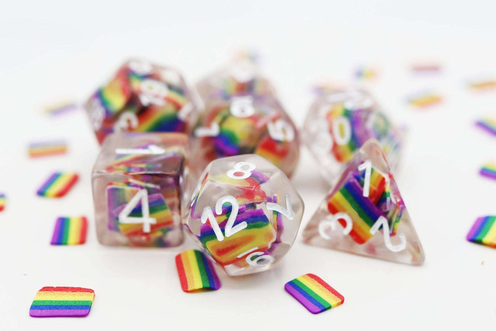 Foam Brain Games Pride Flag RPG Dice Set CLOUDANIMESTUDIO