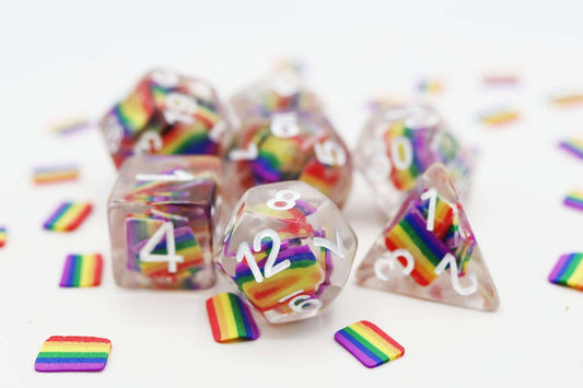 Foam Brain Games Pride Flag RPG Dice Set CLOUDANIMESTUDIO