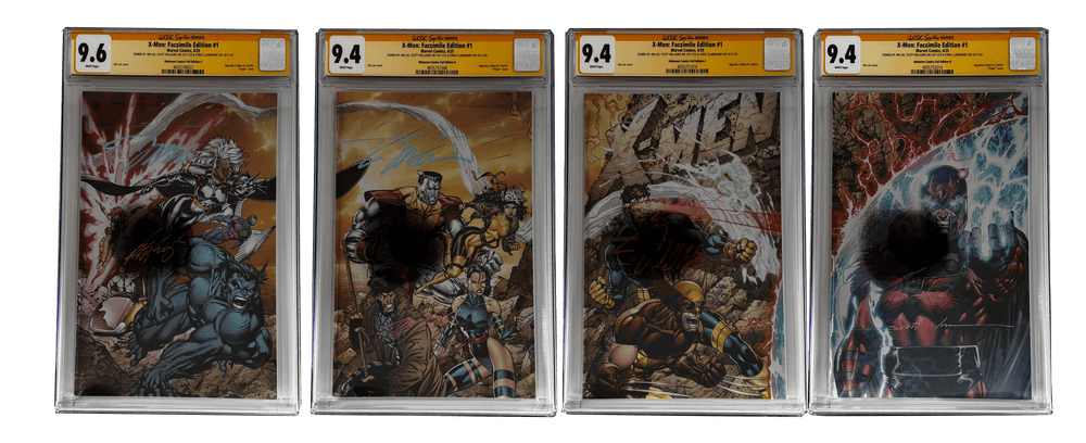 [TRIPLE SIGNED CGC YELLOW LABEL 4 PACK FOIL] X-Men 1991 #1 Facsimile Jim Lee | Claremont |  Williams Cover Var [Set #1] CLOUDANIMESTUDIO