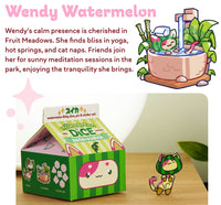 Kawaii Cat Dice – Watermelon Milk Carton